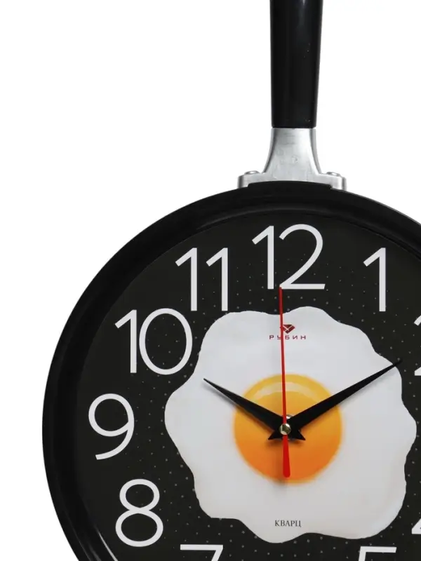 Часы настенные интерьерные &laquo;Сковорода&raquo;, для кухни, бесшумные, плавный ход, 25&times;43 см, чёрные, от батарейки 1&times;АА