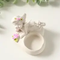 Подсвечник на 1 свечу &laquo;Ангел лежит на сердце&raquo;, 7&times;8 см, белый