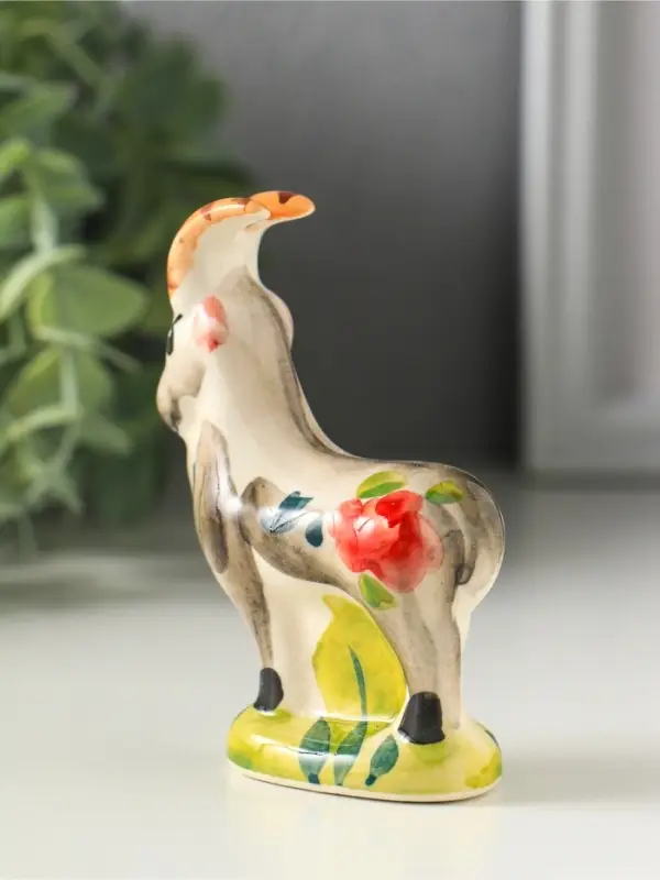 Фигурка фарфор &laquo;Козёл Гор&raquo;, 9 см, гжель, цветная