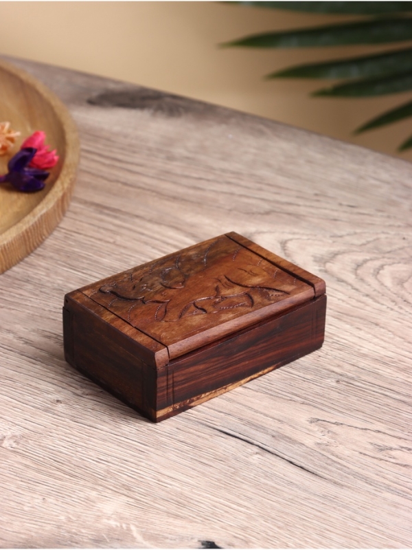 Шкатулка резная  Шкатулка резная "Слон" дерево соно, 11х7х3,5 см