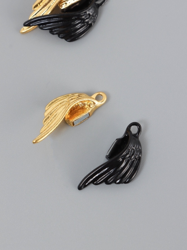 Замок магнитный металл Замок магнитный металл "Крылья" набор 2 шт чёрно-золотой 2,6х1,9 см