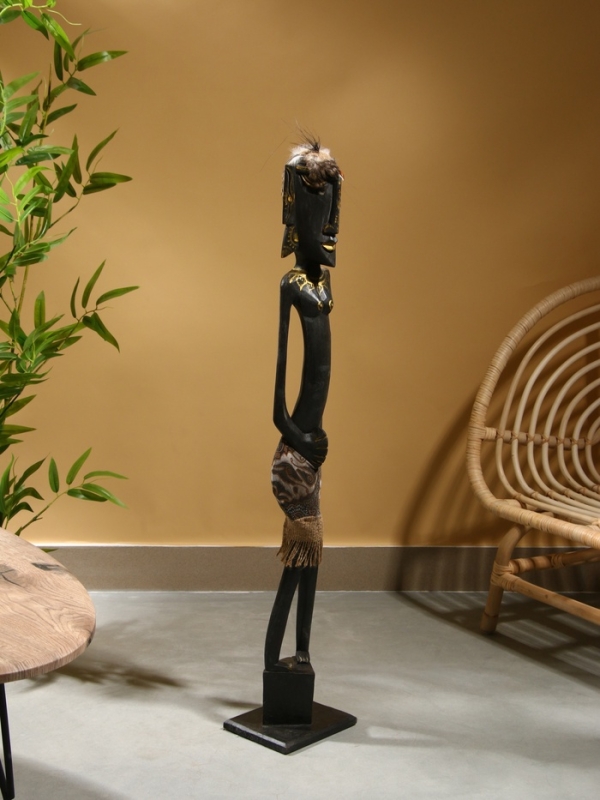 Сувенир интерьерный Сувенир интерьерный "Абориген" 19х14х100 см, дерево, цв. чёрный