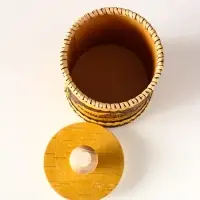 Туес шитый "Домики", D8смхH(с хватком)14см, береста Туес шитый "Домики", D8смхH(с хватком)14см, береста