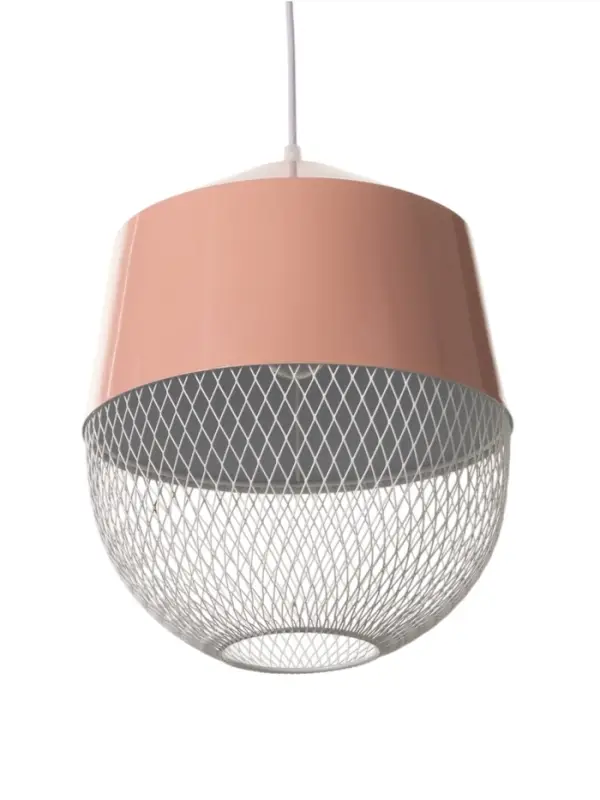 Светильник потолочный BayerLux Lisa, 1&times;40 Вт, Е27, светло-розовый, 26&times;26&times;32 см