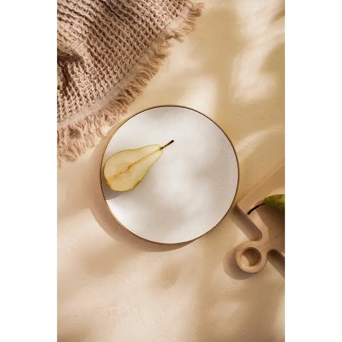 Тарелка SL Home &laquo;Волна в камне&raquo;, d=25.5 см, фарфор, белая