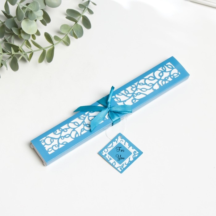 Веер бамбук, текстиль h=21 см изгиб, с кистью  Веер бамбук, текстиль h=21 см изгиб, с кистью "Цветы" в коробке, голубой