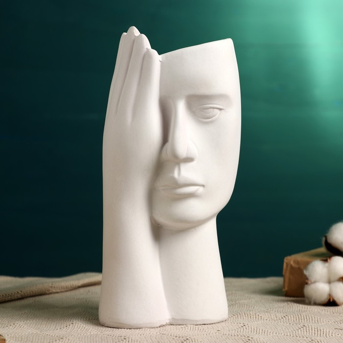 Кашпо - ваза Кашпо - ваза "Взгляд" белое, 13х10х28см