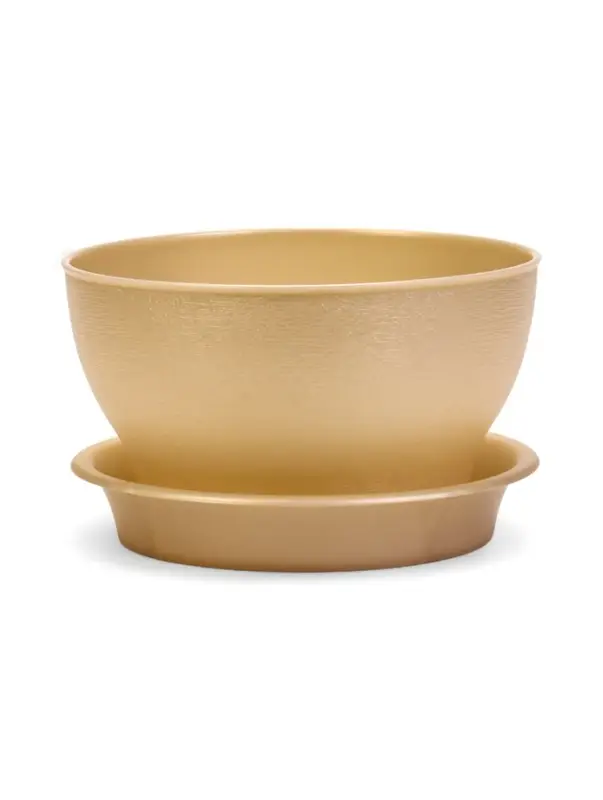 Горшок для цветов с поддоном 0,8 л d14 см h8 см "Фиалочка" кремовый