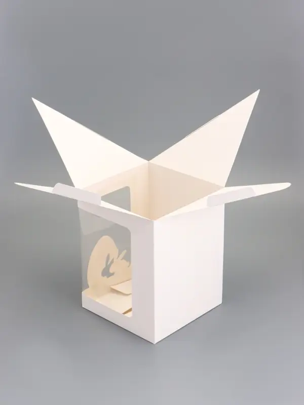 Коробка для десерта, упаковка кондитерская, белая, 18&times;18&times;23 см