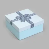 Набор коробок 3 в 1 квадрат (19*19*9,8/17*17*8/15*15*6,5 см) голубой