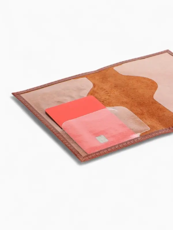 Обложка для паспорта, натуральная кожа пулл-ап, рыжая