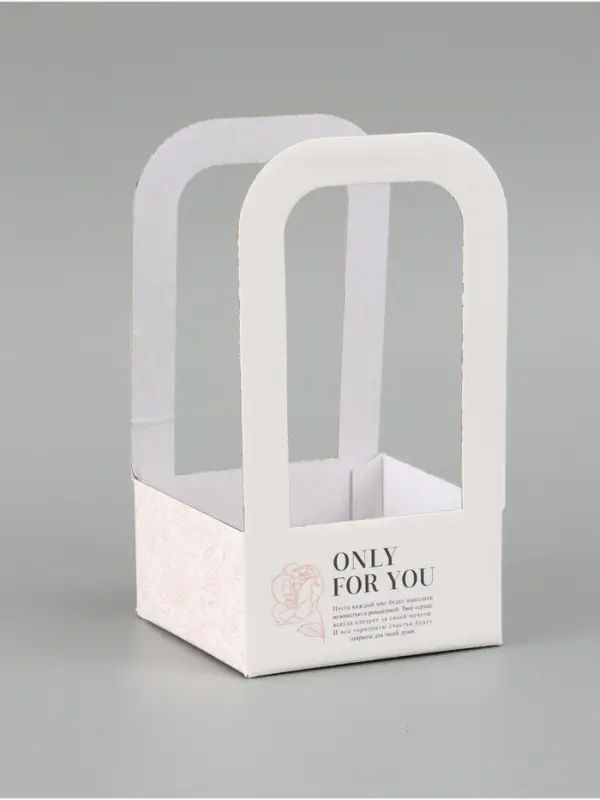 Коробка - переноска для цветов &laquo;Цветы&raquo;, 12&times;12&times;22 см