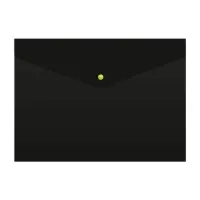 Папка-конверт на кнопке А4, 180 мкм, Calligrata No Secret, непрозрачная, черная, микс цветные кнопки