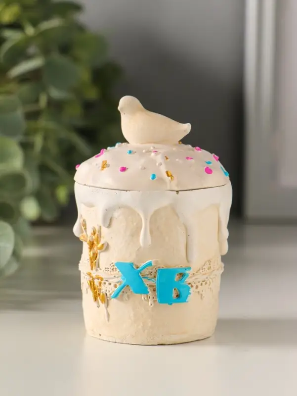 Шкатулка "Кулич пасхальный" 7х5 см, цветной