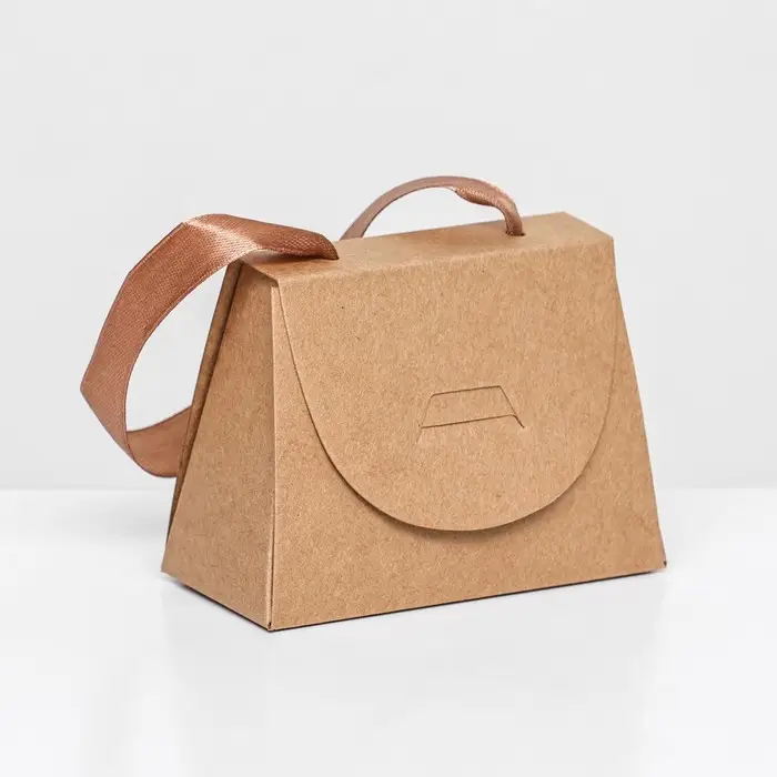 Коробка складная, с ручкой, крафт, 10×7.5×5 см