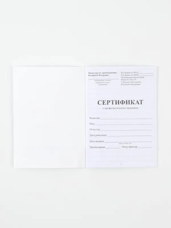 Сертификат о профилактических прививках А6, зайка, 24 страницы