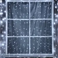Гирлянда &laquo;Занавес&raquo; 2&times;3 м, IP44, УМС, белая нить, 760 LED, свечение белое, мерцание, 220 В