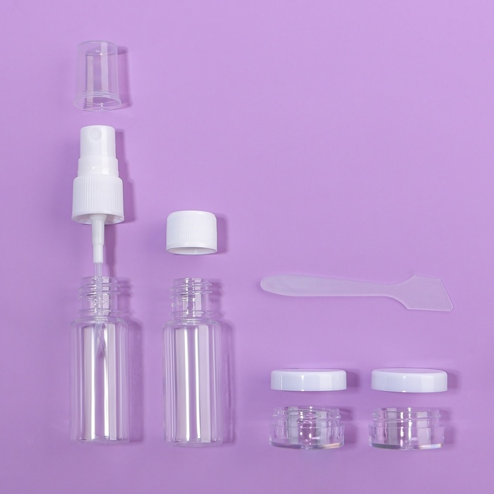 Набор для хранения, 5 предметов, цвет прозрачный/белый Набор для хранения, 5 предметов, цвет прозрачный/белый