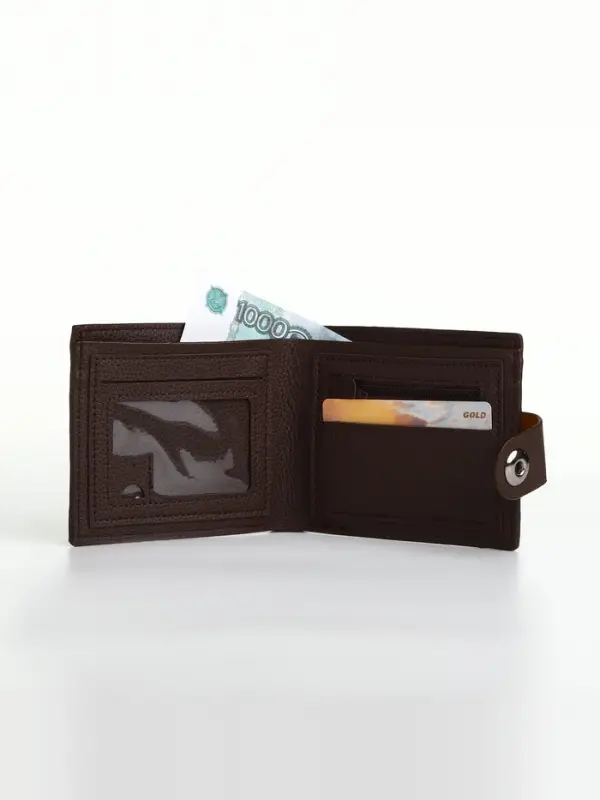 Портмоне мужское &laquo;Наджи&raquo;, на магните, отдел для карт, монет, коричневое