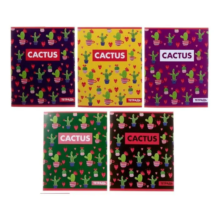 Тетрадь 36 листов в клетку Calligrata «Кактус», обложка мелованный картон, МИКС Тетрадь 36 листов в клетку Calligrata «Кактус», обложка мелованный картон, МИКС
