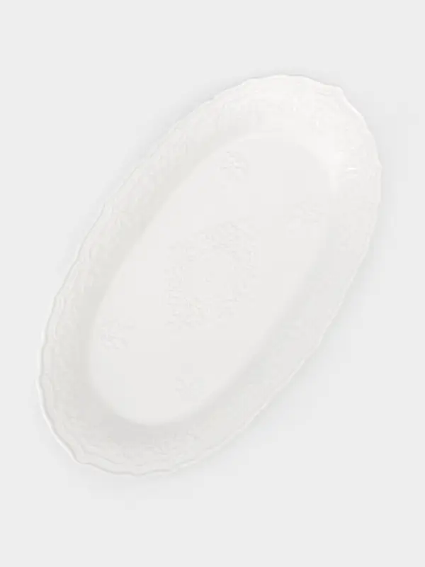 Блюдо сервировочное &laquo;Сьюзен&raquo;, 35&times;20&times;3 см, керамика, белое