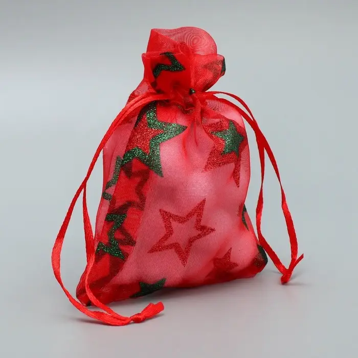 Мешочек подарочный органза «Звездочки», 10 х 12 см +/- 1.5 см Мешочек подарочный органза «Звездочки», 10 х 12 см +/- 1.5 см