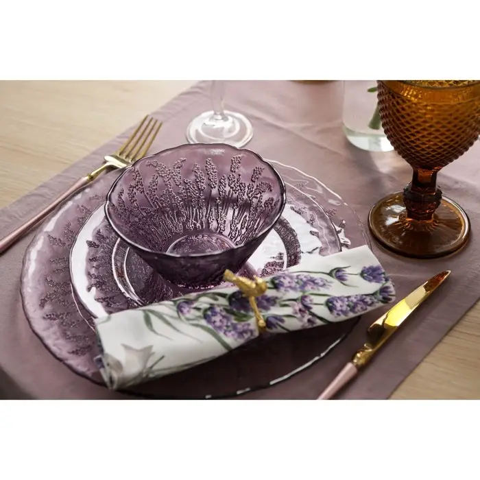 Тарелка стеклянная Magistro &laquo;Французская лаванда&raquo;, d=27 см, цвет фиолетовый