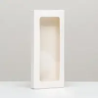 Коробка под плитку шоколада, белая, с окном 17.1×8×1.4 см