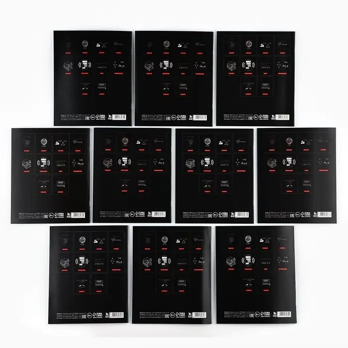 Тетради предметные, 36 л., набор из 10 шт., блок №1 &laquo;Черный фон&raquo;