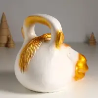 Копилка "Гиря конь" 21×25 см, бело-золотой