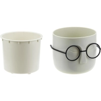 Кашпо СТИВ  D115мм 0,65л со вставкой, белый ротанг, М 3079