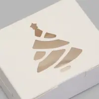Коробка складная Елочка белая 10 х 8 х 3,5 см (фас 20шт)