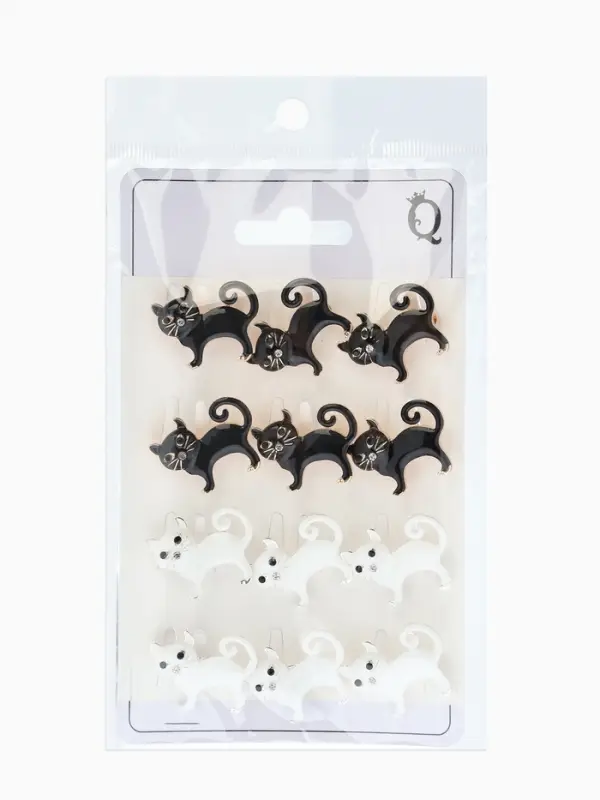 Брошь "Котёнок" бродячий,  (фас 12шт), цвет МИКС