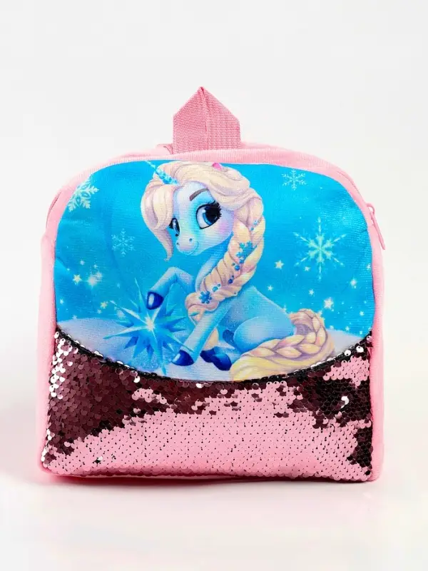 Рюкзак детский с пайетками «Единорог и снежинка» 23×28 см