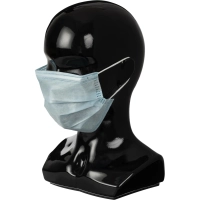 Маска медицинская 3-х сл., резинка, голубая, картон, 100 шт/уп