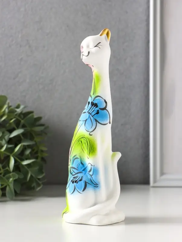 Фигура керамика &laquo;Кошка Итальянка&raquo;, 21 см, белый