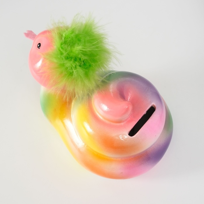 Копилка керамика Копилка керамика "Цветная змейка с пушистой причёской" 10,5х13,9х12,3 см