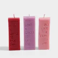 Свеча с надписью Light a candle, 1.5&times;1.5&times;8.5 см, соевый воск, МИКС