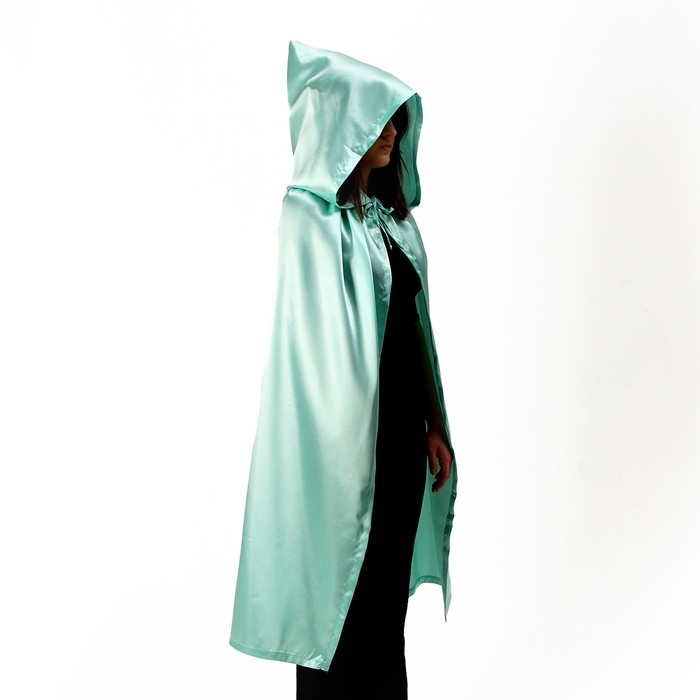 Карнавальный плащ взрослый, длина 120 см, атлас, цвет мятный Карнавальный плащ взрослый, длина 120 см, атлас, цвет мятный