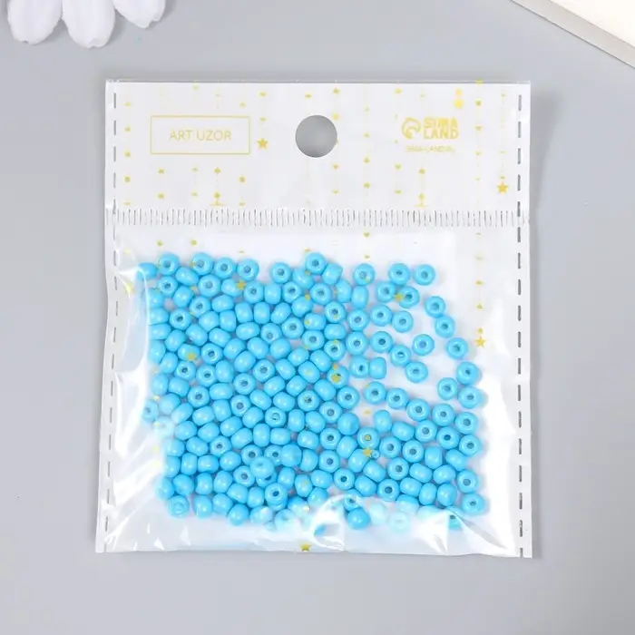 Бисер стекло 6/0  Бисер стекло 6/0 "Васильковый" 15 гр