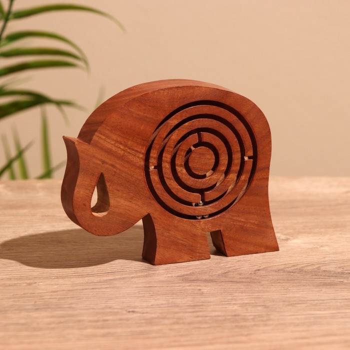 Головоломка-лабиринт  Головоломка-лабиринт "Слон" 13х10 см, дерево шишам