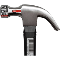 Молоток-гвоздодер 450 г фибергласовая ручка VIRA RAGE 900224