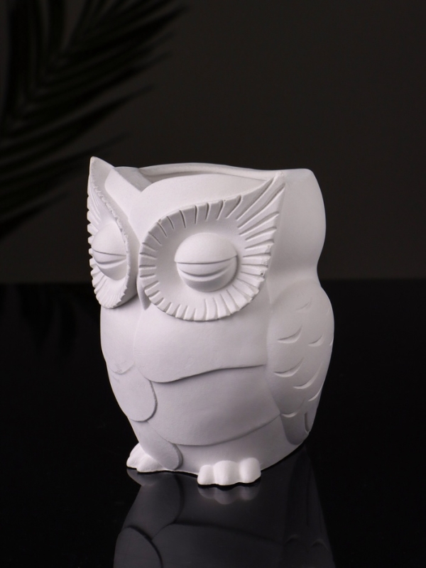 Кашпо "Сова" 10х7 см, натуральный