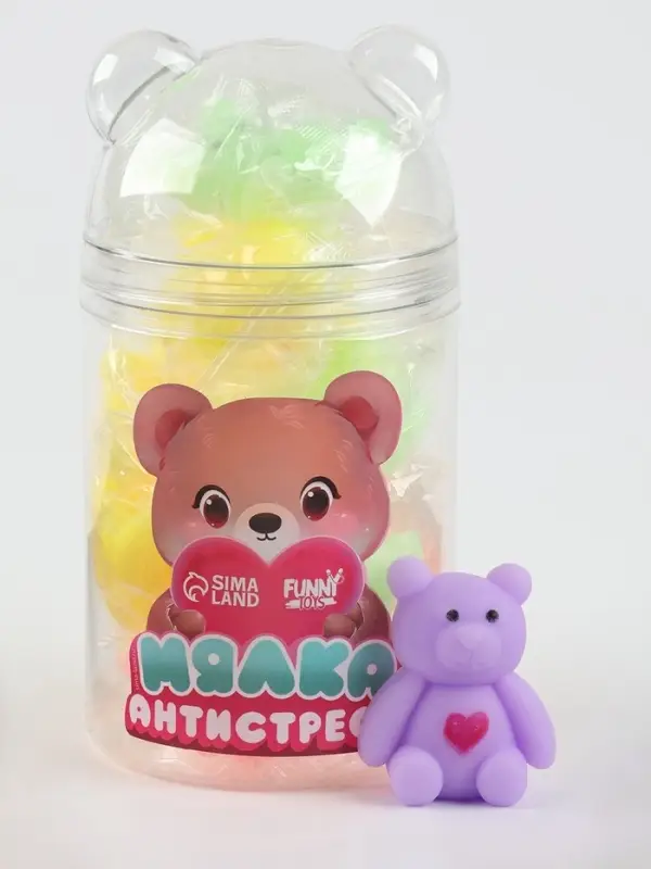 Антистресс сквиш мялка «Мишки», в банке Антистресс сквиш мялка «Мишки», в банке