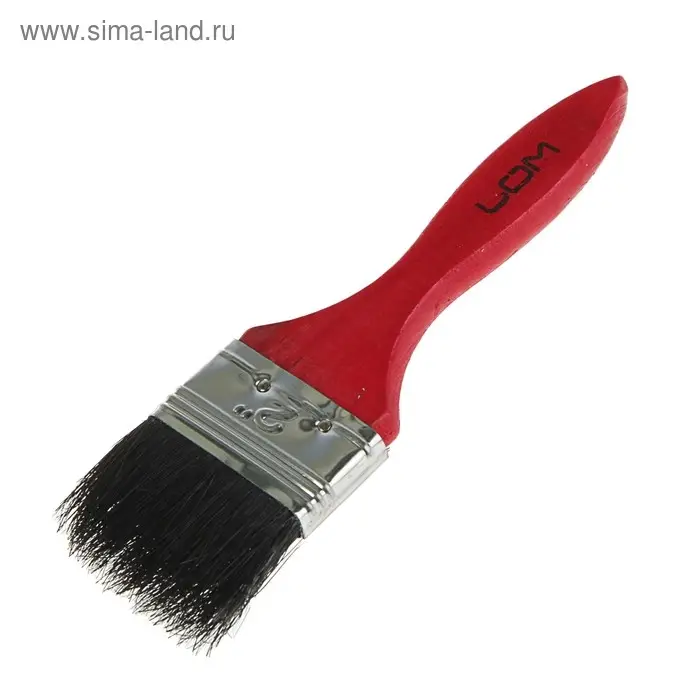 Кисть плоская ЛОМ, смешанная щетина, деревянная рукоятка, 2 Кисть плоская ЛОМ, смешанная щетина, деревянная рукоятка, 2", 50 мм