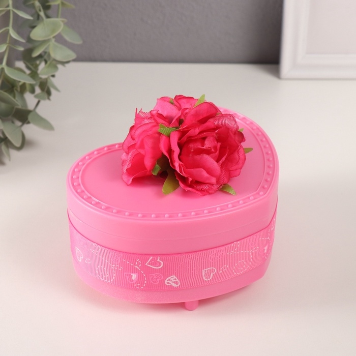 Шкатулка музыкальная механическая Шкатулка музыкальная механическая "Нежные розы" малиновая 12х13,5х10,5 см
