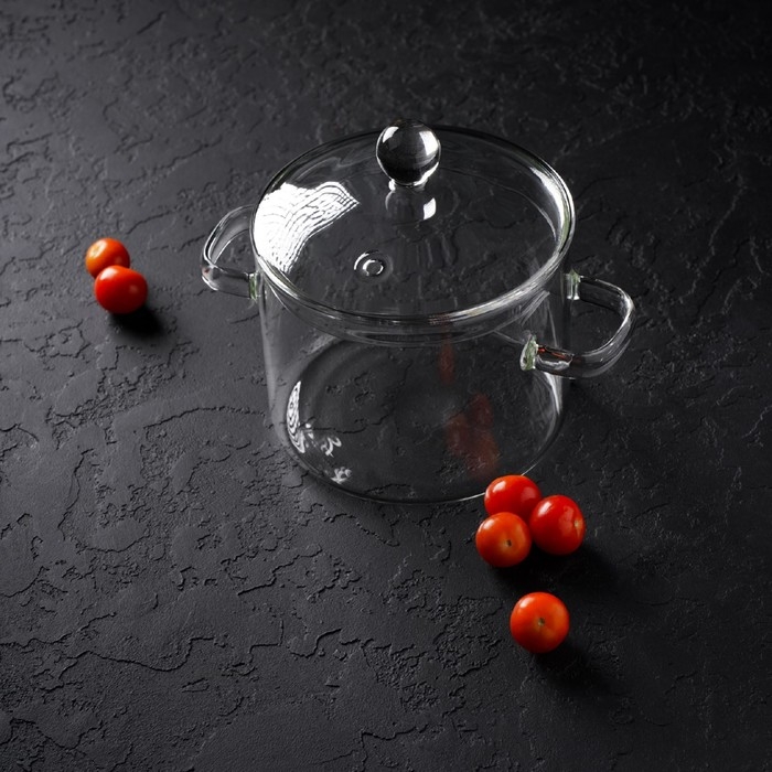 Кастрюля из жаропрочного стекла Magistro «Лия», 1,2 л, 20×14 см Кастрюля из жаропрочного стекла Magistro «Лия», 1,2 л, 20×14 см