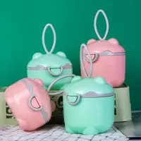 Контейнер для детского питания Мишка 1, 150 мл, розовый