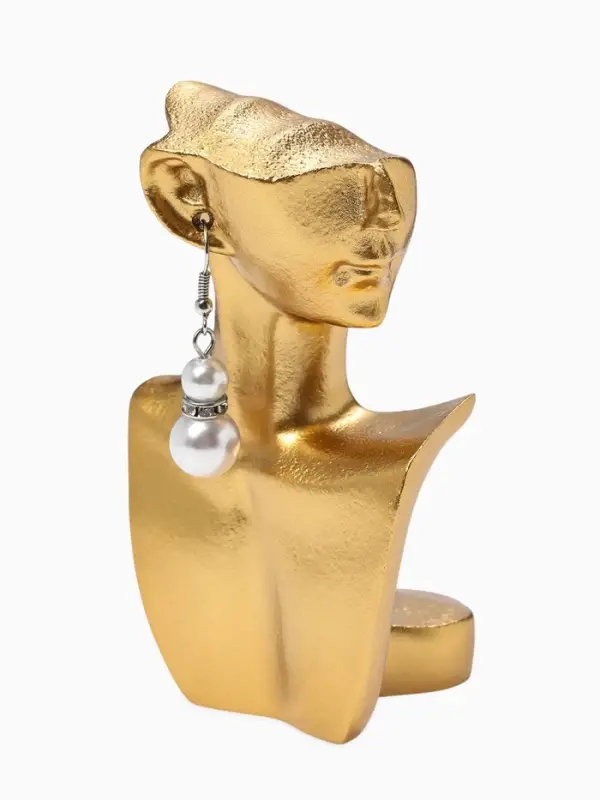 Бюст для украшений &laquo;Пол-лица&raquo;, мини, отверстие под серьгу, 6.6&times;6.8&times;11 см, золотой