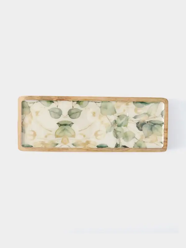 Блюдо прямоугольное &laquo;Листья&raquo;, 41&times;15 см, дерево манго
